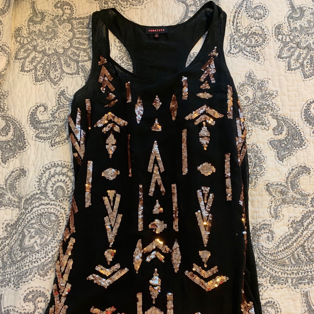 Nameless Sequin Tribal Design Dress